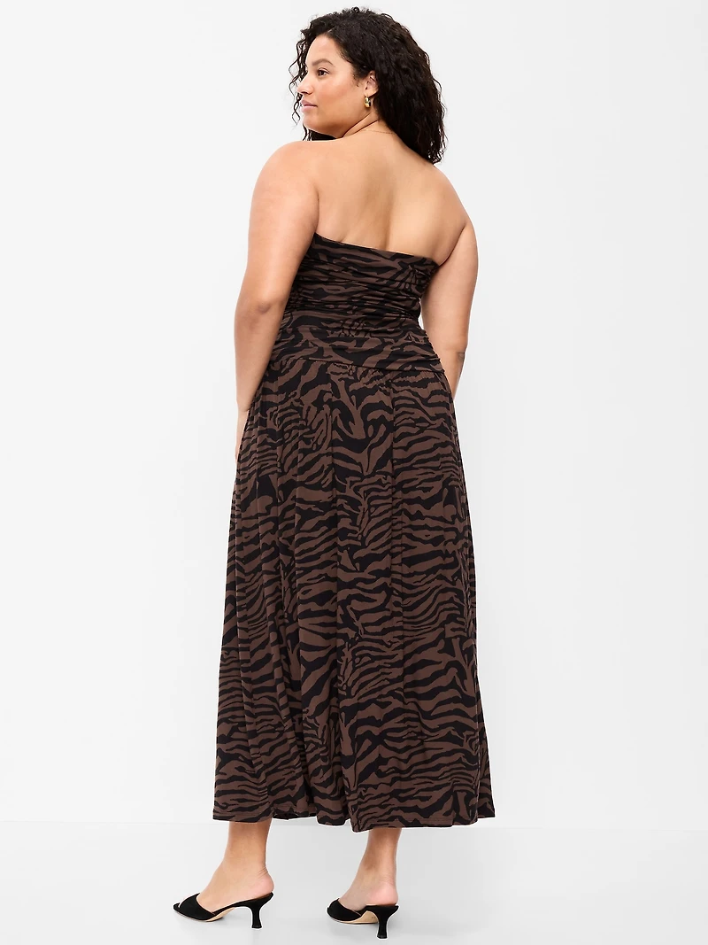 Fit & Flare Drop-Waist Maxi Tube Dress