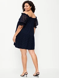 Off-The-Shoulder Lace Mini Dress