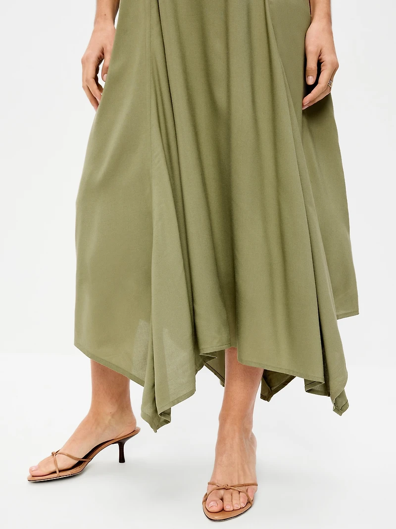 Handkerchief Hem Midi Dress