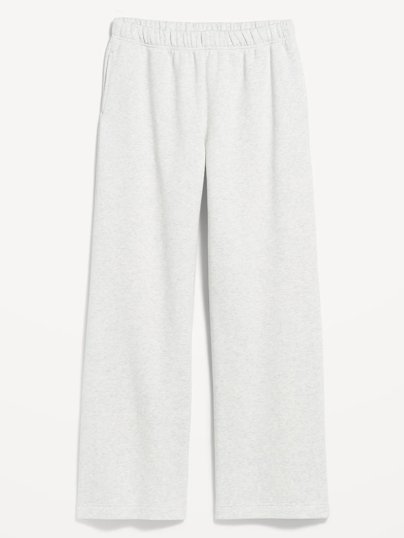 High-Waisted Fleece Wide-Leg Sweatpants