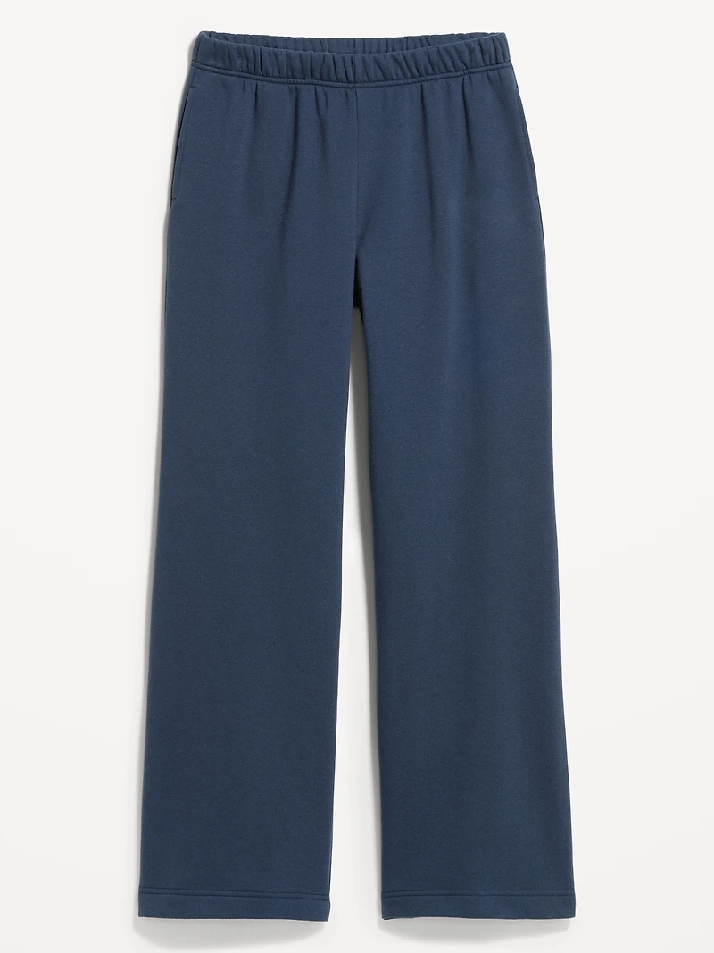 High-Waisted Fleece Wide-Leg Sweatpants