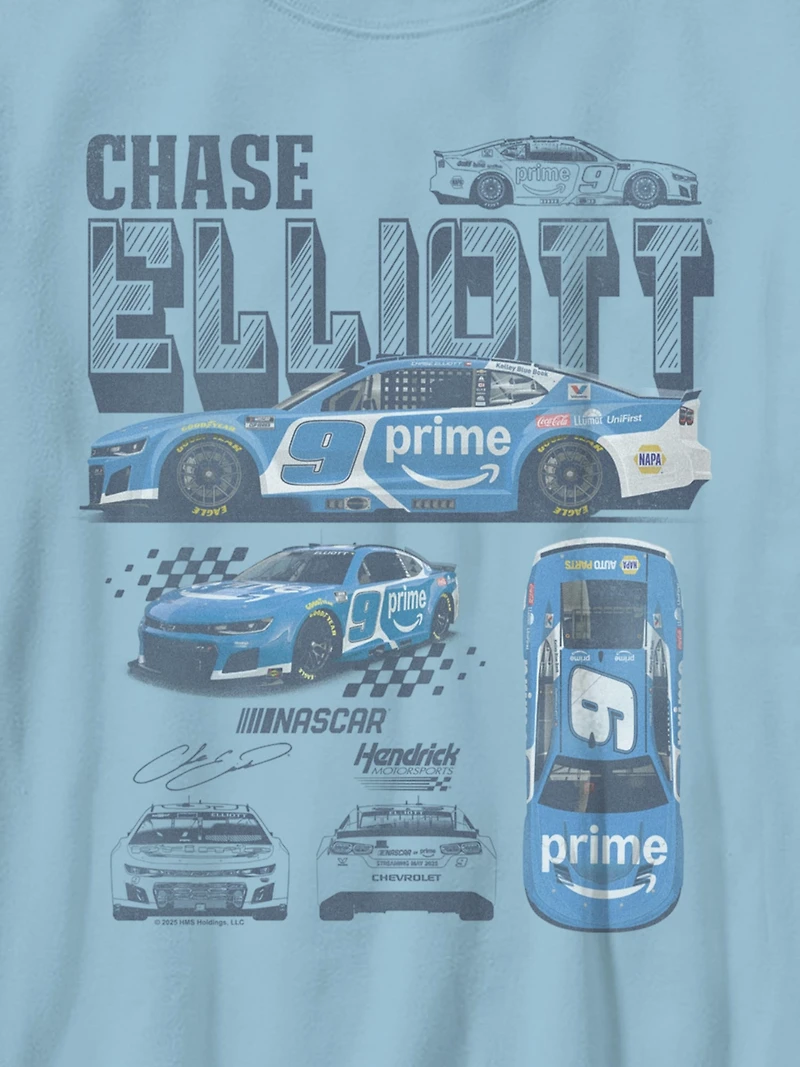 Chase Elliot Hendrick Motorsports Diagram Graphic T-Shirt for Boys