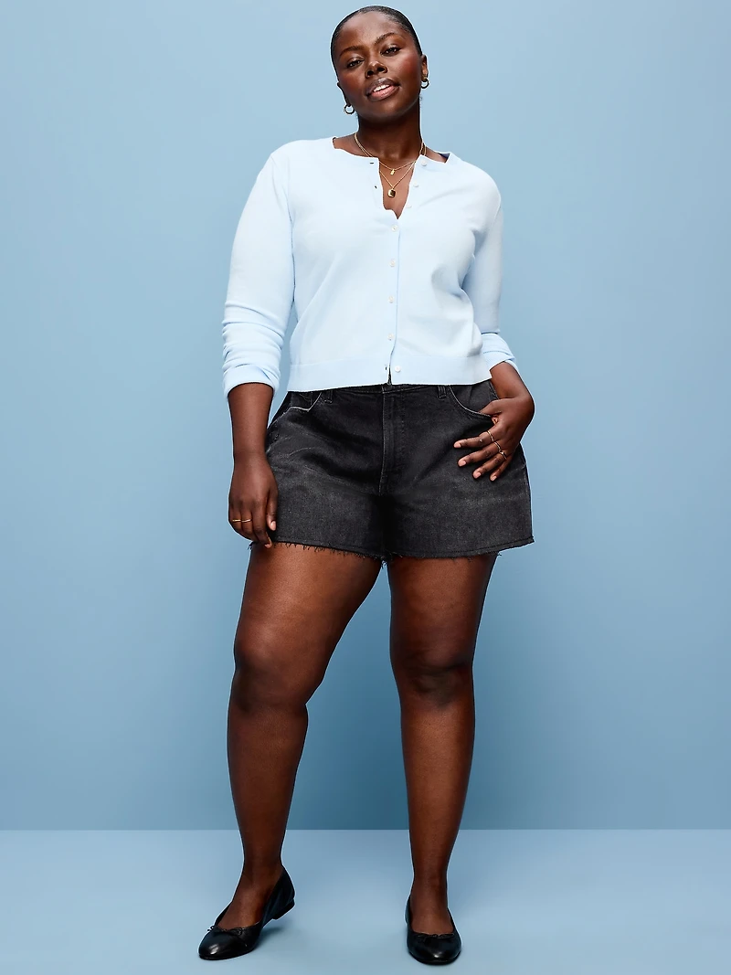 Curvy High-Waisted OG Jean Cut-Off Shorts - 4-inch inseam
