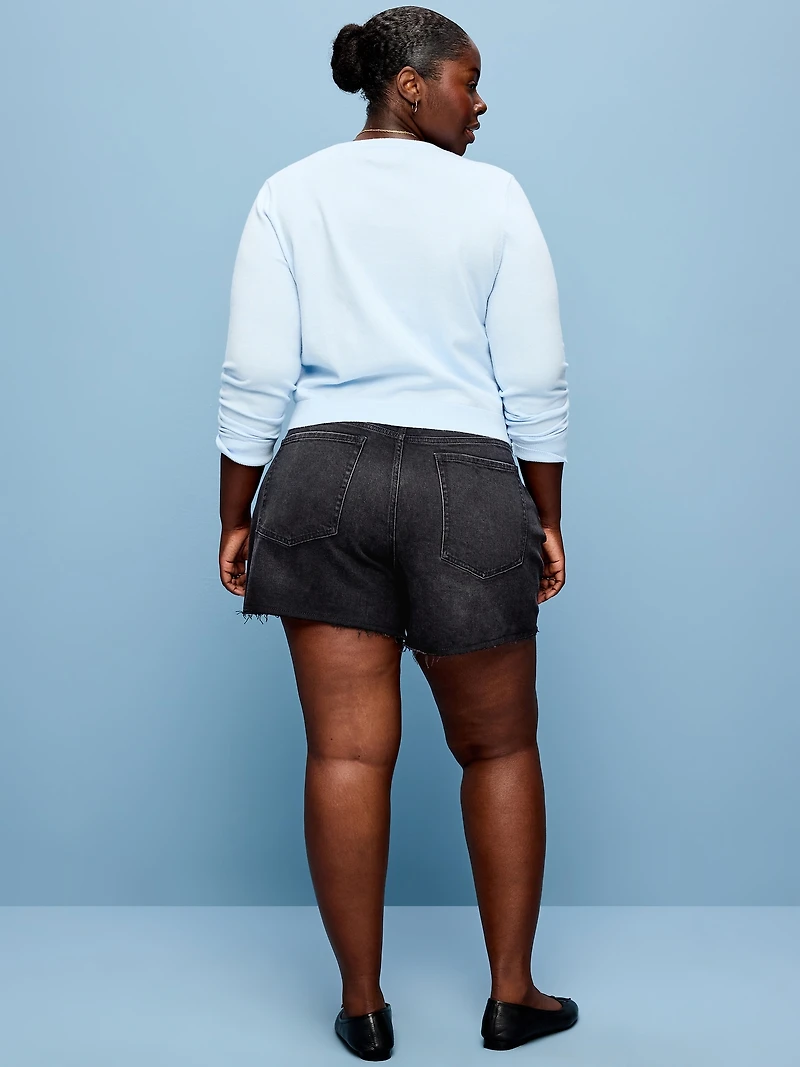 Curvy High-Waisted OG Jean Cut-Off Shorts - 4-inch inseam