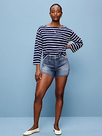 Curvy High-Waisted OG Jean Cut-Off Shorts -- 4-inch inseam