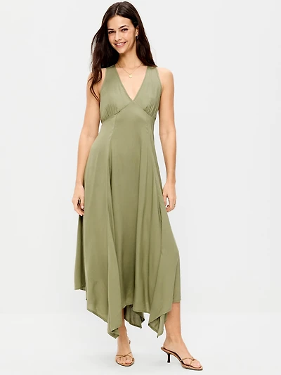 Handkerchief Hem Midi Dress