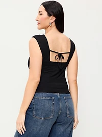 Cap-Sleeve Tie-Back Top