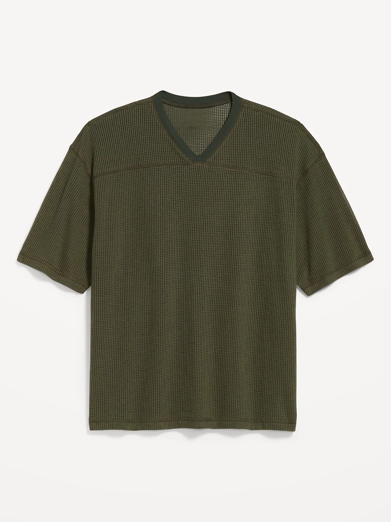 Football-Style Knit T-Shirt