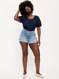 Curvy High-Waisted OG Jean Cut-Off Shorts - 4-inch inseam