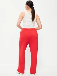 Mid-Rise Dynamic Fleece Textured Wide-Leg Sweatpants