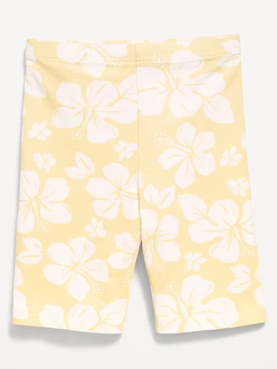 Printed Long Jersey Biker Shorts for Girls