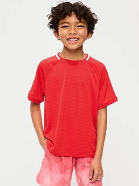 Short-Sleeve Textured Mesh Performance T-Shirt for Boys