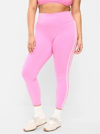 High-Waisted PowerChill Side-Striped 7/8 Cotton Leggings