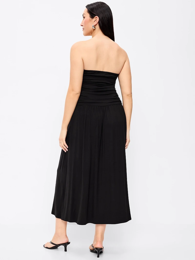 Fit & Flare Drop-Waist Maxi Tube Dress
