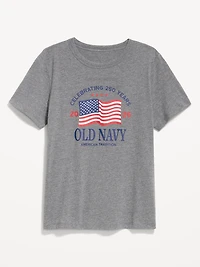 Crew-Neck Flag Graphic T-Shirt