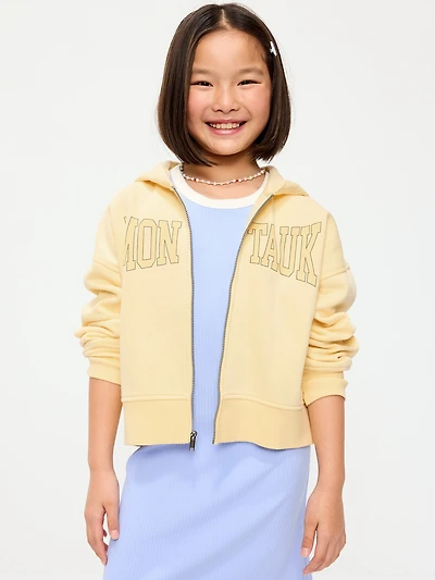 Favorite Fleece Graphic Zip-Front Hoodie for Girls