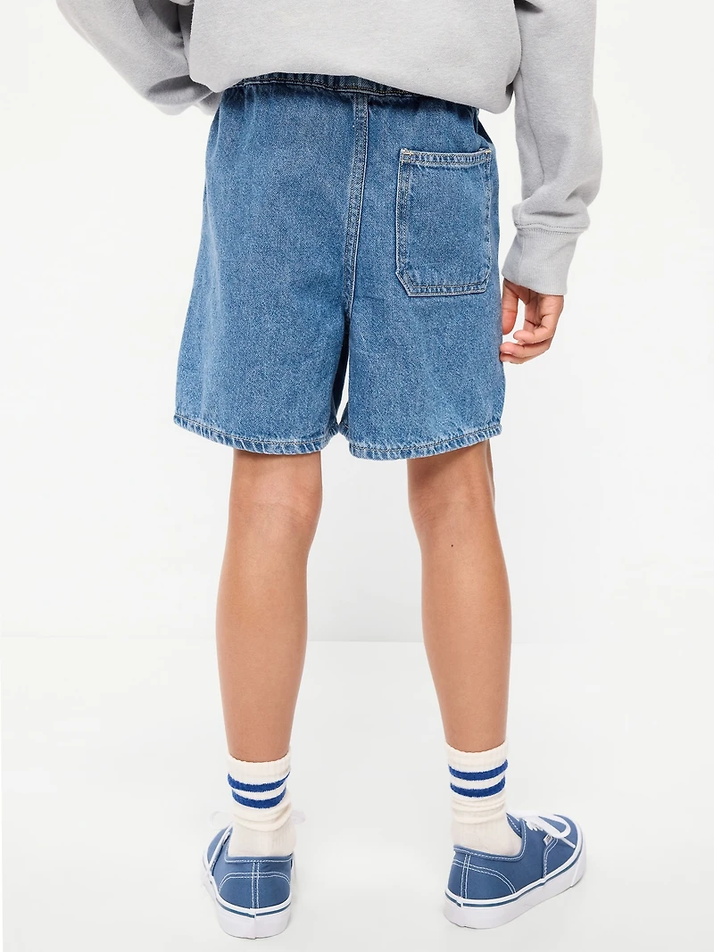 Above Knee Super Baggy Pull-On Jean Shorts for Boys