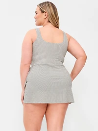 Pique Side-Tie Swim Dress