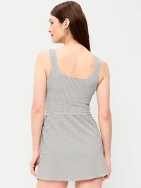 Pique Side-Tie Swim Dress