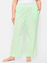 High-Waisted Poplin Pajama Pant