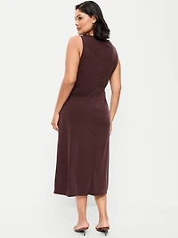 Sleeveless Draped Midi Dress