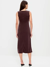 Sleeveless Draped Midi Dress