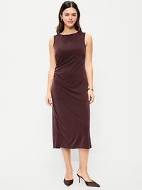 Sleeveless Draped Midi Dress