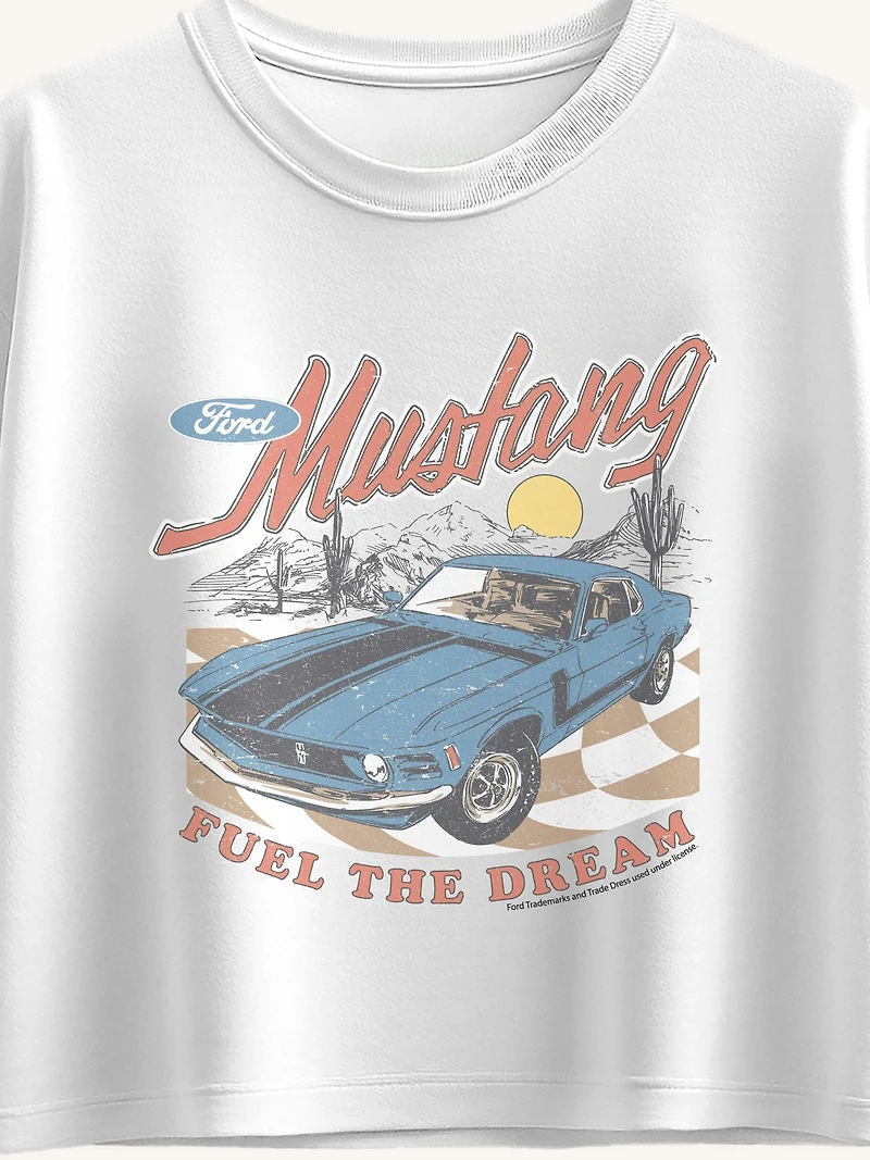 Ford Mustang Fuel The Dream Short Sleeve Boxy Graphic T-Shirt For Girls