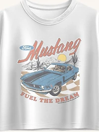 Ford Mustang Fuel The Dream Short Sleeve Boxy Graphic T-Shirt For Girls