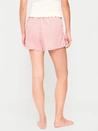 Eyelet-Trim Boxer Pajama Shorts