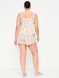 Ruffled Pajama Tank and Shorts Set