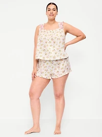 Ruffled Pajama Tank and Shorts Set