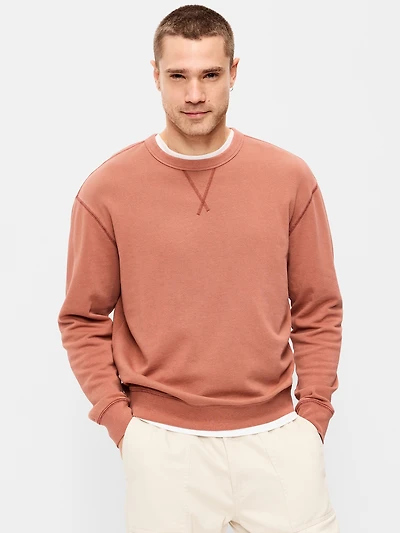 Loose Garment-Washed Crew-Neck Sweatshirt