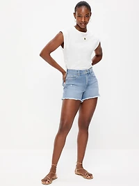 Curvy High-Waisted OG Jean Cut-Off Shorts - 4-inch inseam