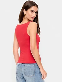 Hug Double-Layer Boat-Neck Top