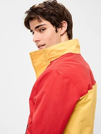 Water-Resistant Relaxed Color-Block Jacket