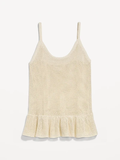 Metallic Peplum Tank Top