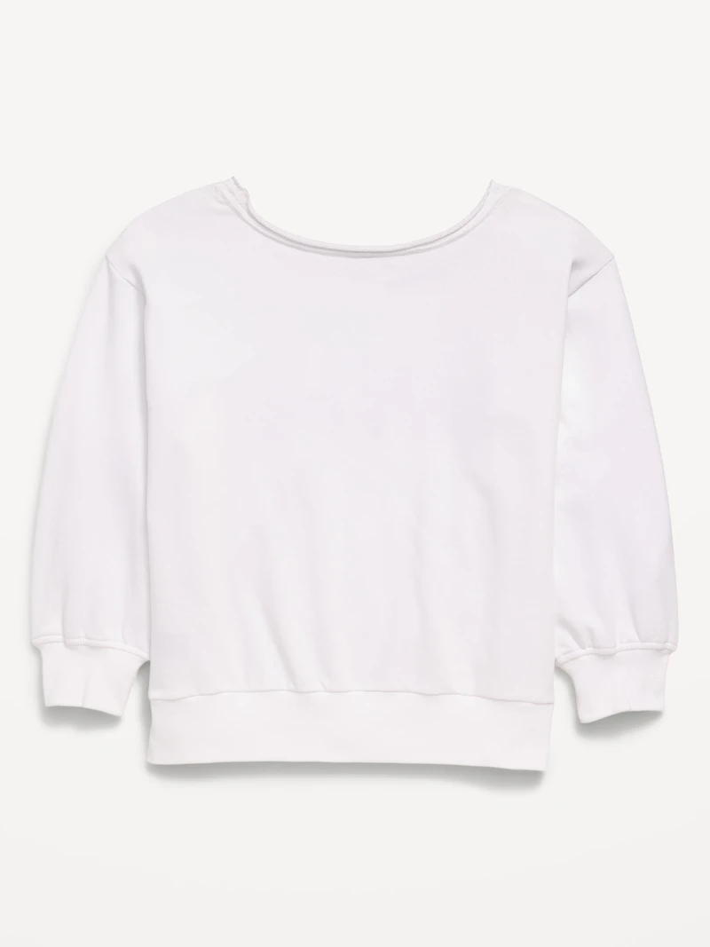 Oversized Off-Shoulder Graphic Tunic Sweatshirt for Girls