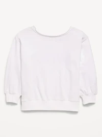 Oversized Off-Shoulder Graphic Tunic Sweatshirt for Girls