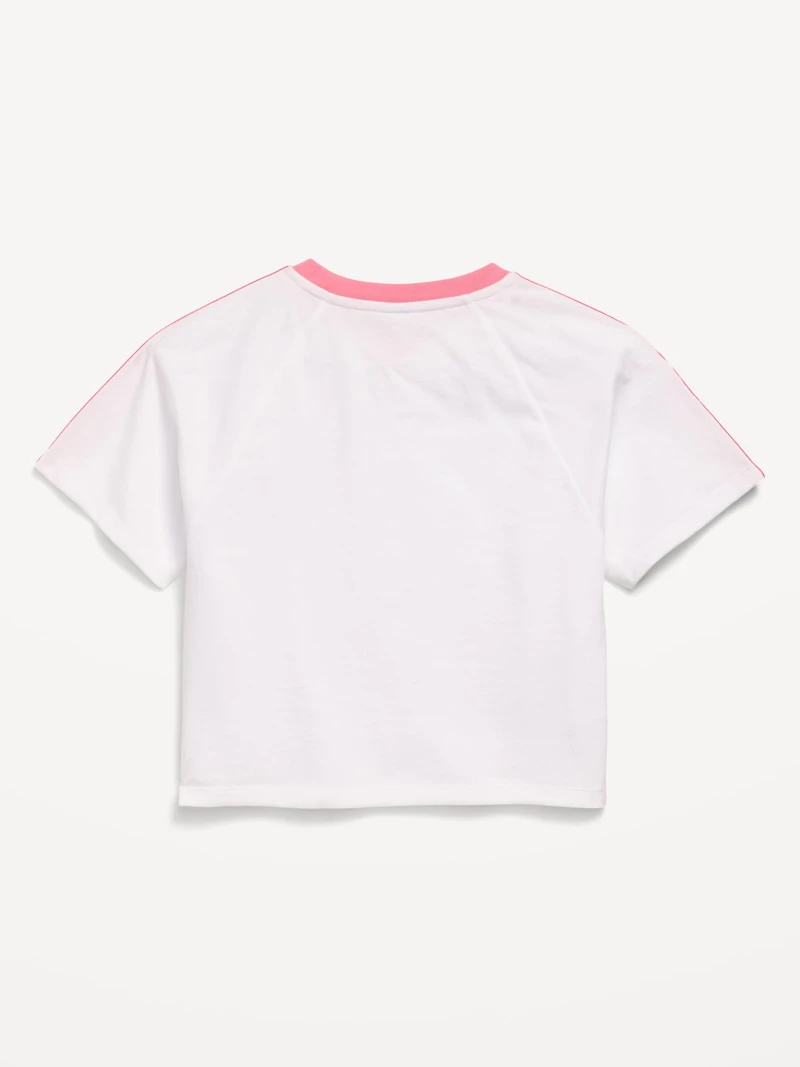 Oversized Short-Sleeve Cropped T-Shirt for Girls