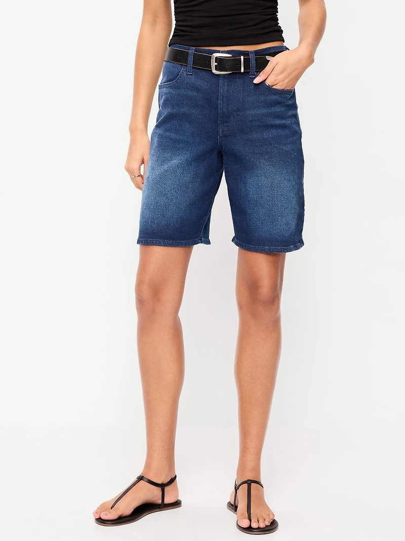 High-Waisted Wow Bermuda Jean Shorts -- 9-inch inseam