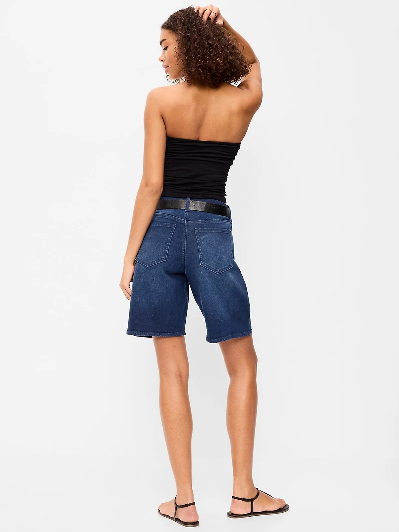 High-Waisted Wow Bermuda Jean Shorts -- 9-inch inseam