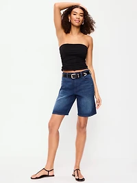 High-Waisted Wow Bermuda Jean Shorts -- 9-inch inseam