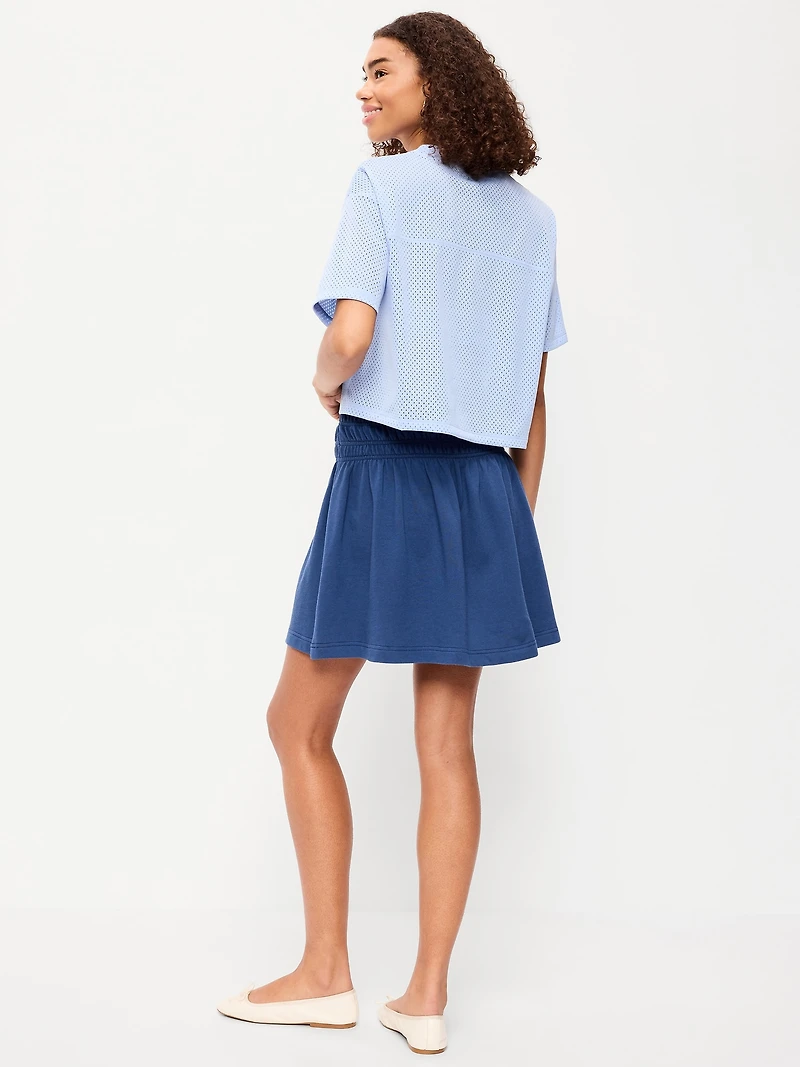 SoComfy Terry Smocked Mini Skirt