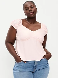 Fitted Cap-Sleeve Top