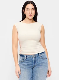 Cap-Sleeve Tie-Back Top