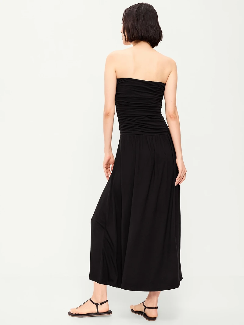 Fit & Flare Drop-Waist Maxi Tube Dress