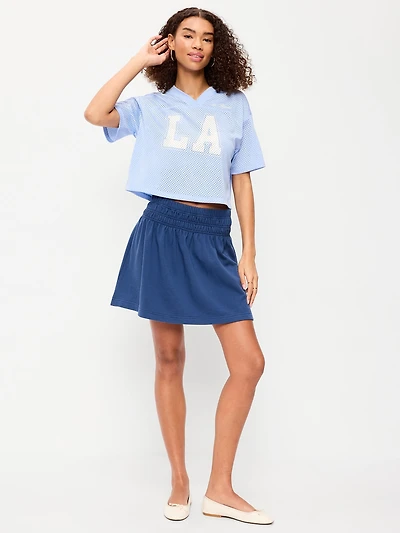 SoComfy Terry Smocked Mini Skirt