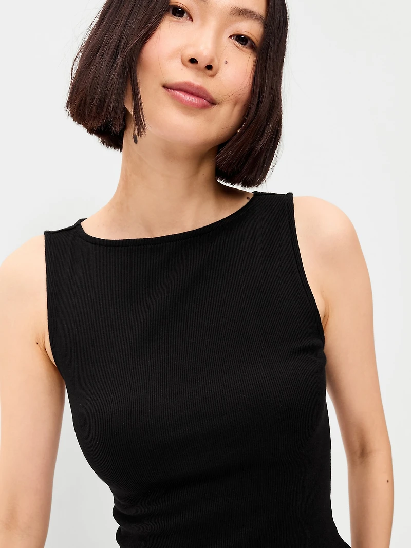 Mixed Media Drop-Waist Mini Dress