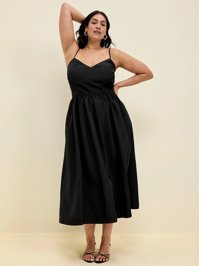 The Occasion by Old Navy Fit & Flare Sleeveless Taffeta Midi Dress
